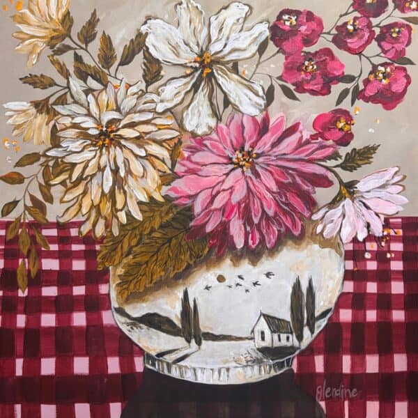 {je_artwork_artwork_medium_id}  {je_artwork_artwork_category_id} titled Karoo delft on table