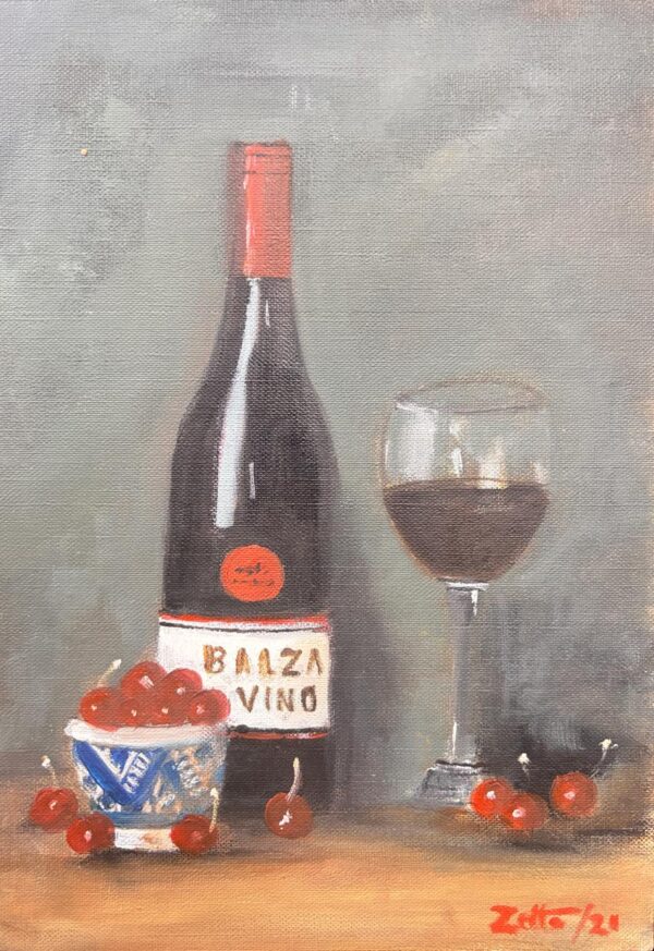 {je_artwork_artwork_medium_id}  {je_artwork_artwork_category_id} titled (c) Wine, glass & cherries