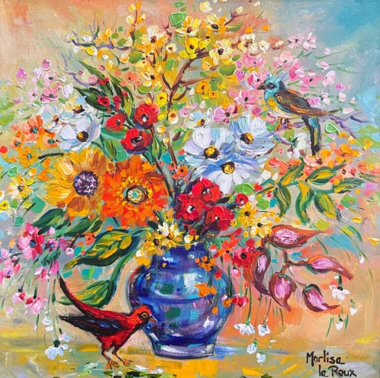 Acrylic on stretched canvas  Painting titled Flower