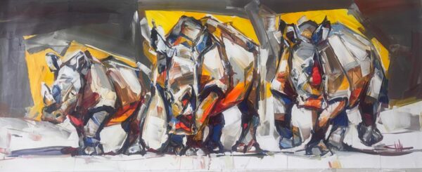 {je_artwork_artwork_medium_id}  {je_artwork_artwork_category_id} titled Rhinos