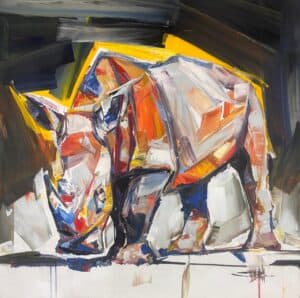 {je_artwork_artwork_medium_id}  {je_artwork_artwork_category_id} titled Rhino