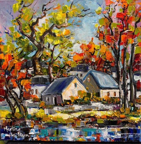 {je_artwork_artwork_medium_id}  {je_artwork_artwork_category_id} titled Houses and Trees