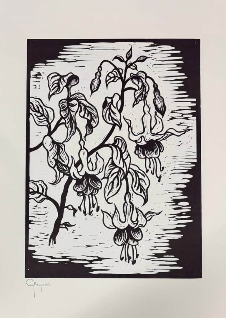 Etch Painting titled Cotyledon