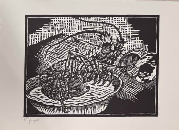 {je_artwork_artwork_medium_id}  {je_artwork_artwork_category_id} titled Crayfish