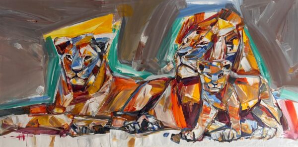 {je_artwork_artwork_medium_id}  {je_artwork_artwork_category_id} titled Lions