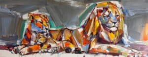 {je_artwork_artwork_medium_id}  {je_artwork_artwork_category_id} titled Lions