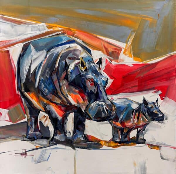{je_artwork_artwork_medium_id}  {je_artwork_artwork_category_id} titled Hippos