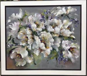 {je_artwork_artwork_medium_id}  {je_artwork_artwork_category_id} titled White flowers