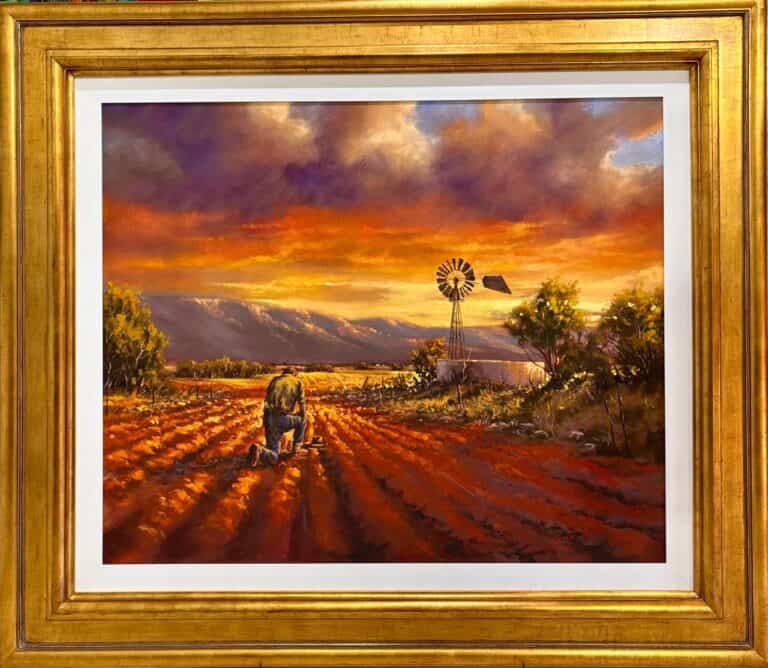 Oil on Stretched Canvas  Painting titled Faith like potatoes