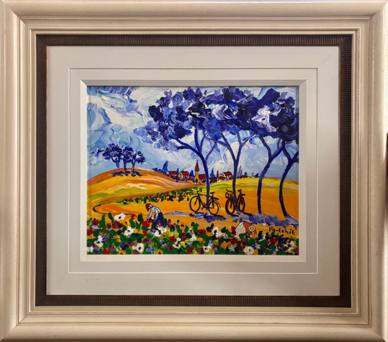 Acrylic on stretched canvas Painting titled (c) Wildflower pickers