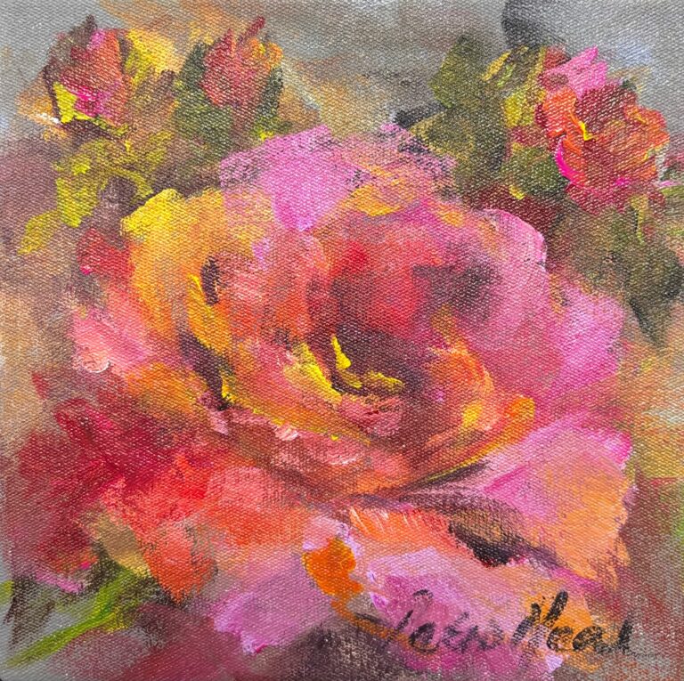 Acrylic on stretched canvas  Painting titled Roses