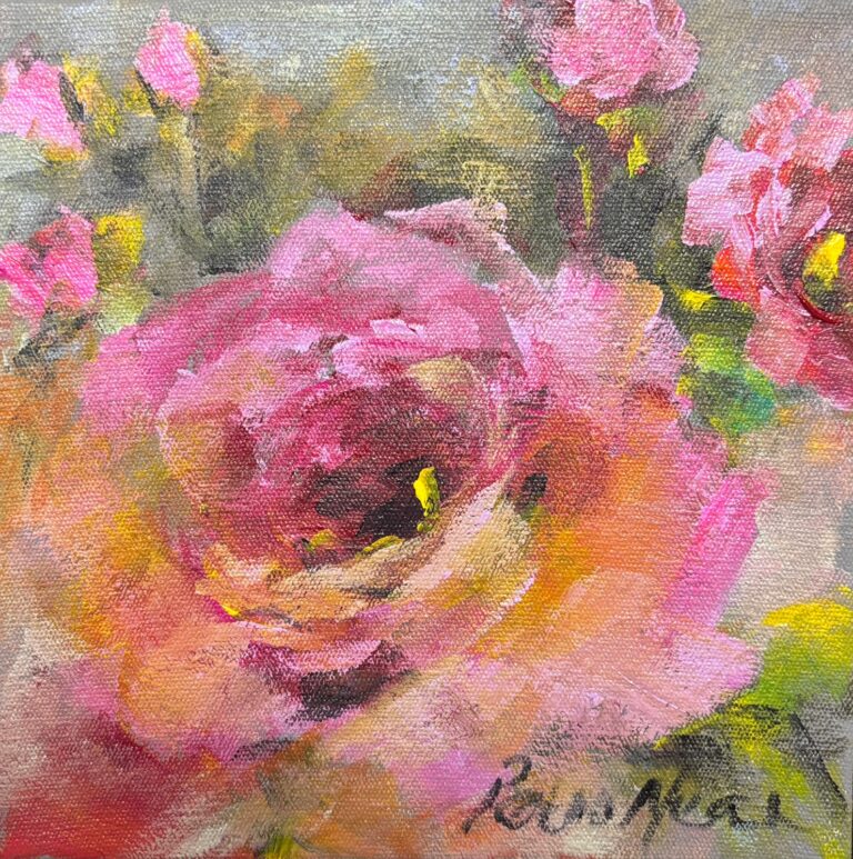 Acrylic on stretched canvas  Painting titled Roses