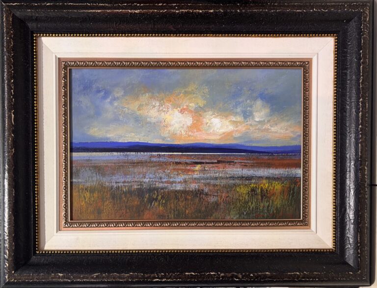 Oil on board  Painting titled Landscape
