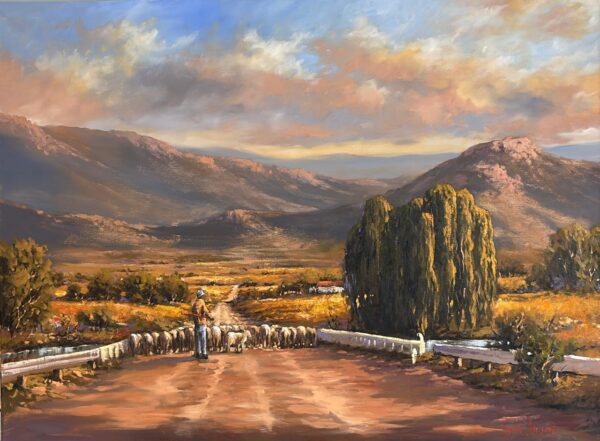 {je_artwork_artwork_medium_id}  {je_artwork_artwork_category_id} titled Roadblock with sheep