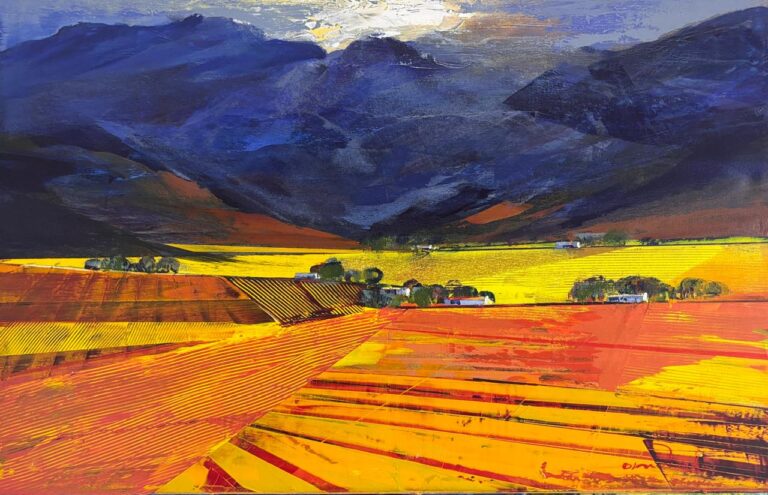 Acrylic on stretched canvas  Painting titled Landscape