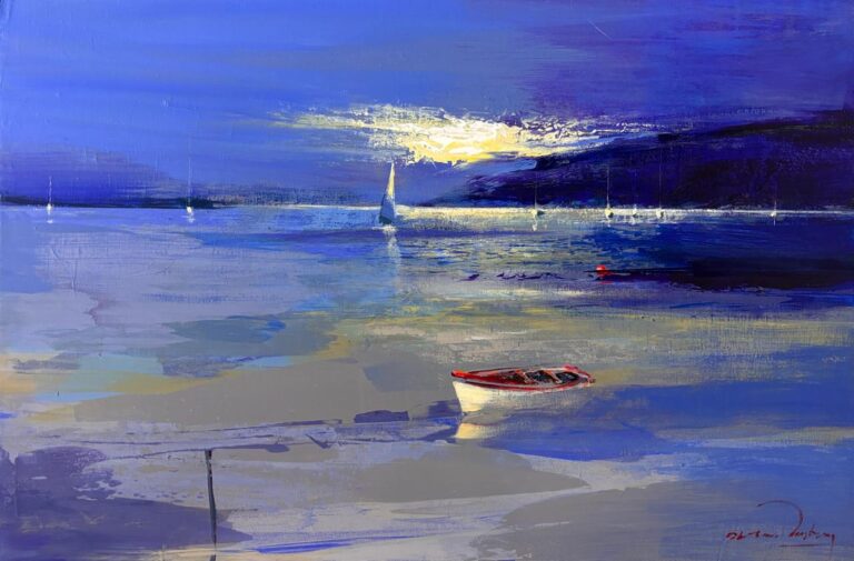 Acrylic on stretched canvas  Painting titled Knysna