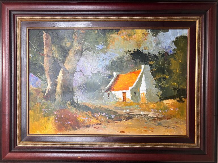 Oil on board  Painting titled (c) House