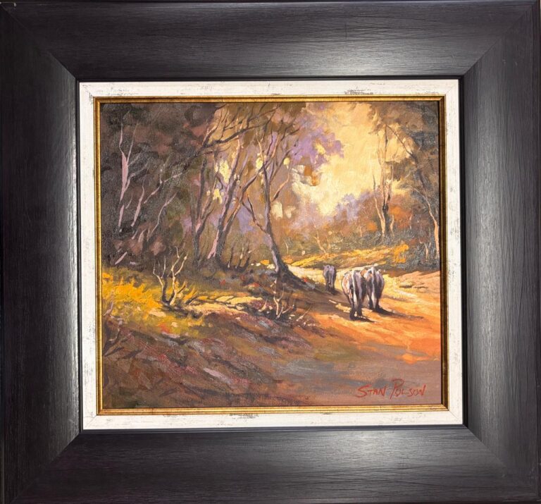 Oil on board  Painting titled Cattle