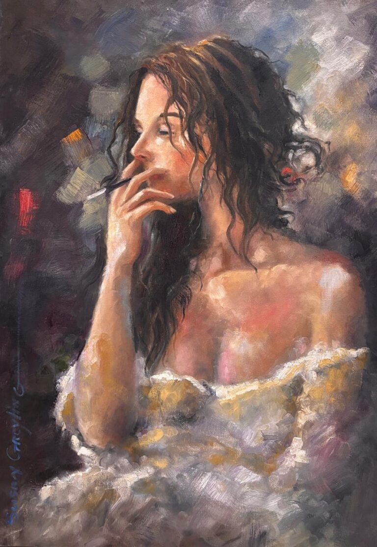 Oil on Canvas Painting titled (c) Contemplating u/f
