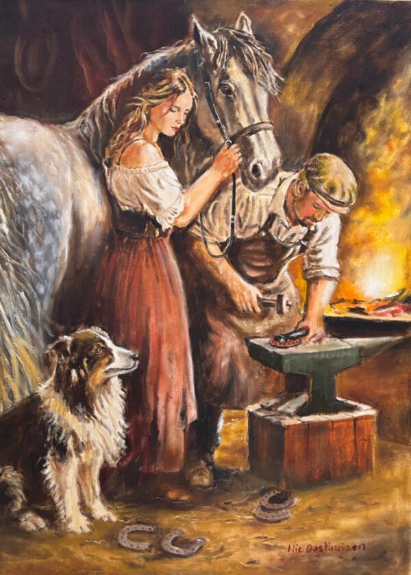 {je_artwork_artwork_medium_id}  {je_artwork_artwork_category_id} titled (c) Horse Shoes u/f
