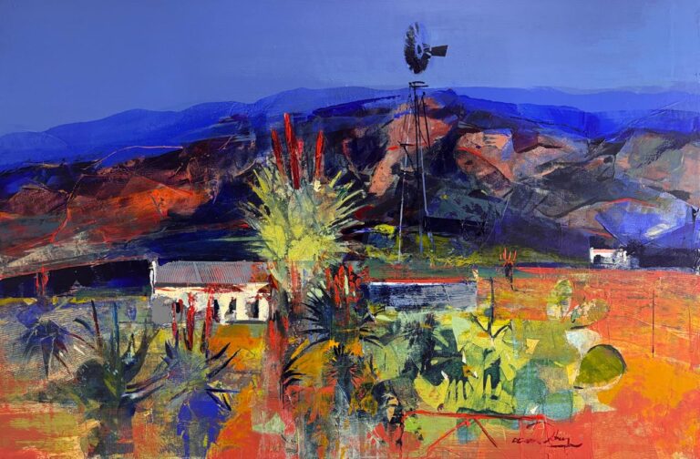 Acrylic on stretched canvas  Painting titled Karoo