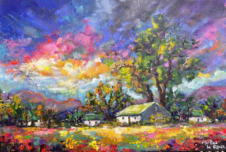 Acrylic on stretched canvas  Painting titled Landscape