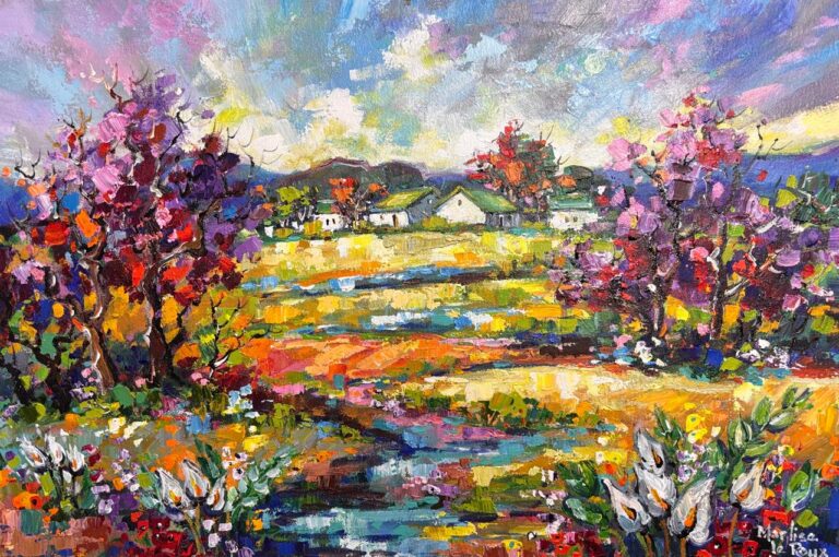 Acrylic on stretched canvas  Painting titled Landscape
