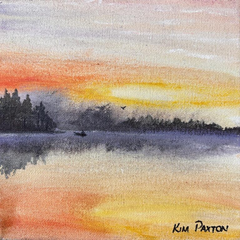 Mixed Medium  Painting titled (c) Dawn on the water