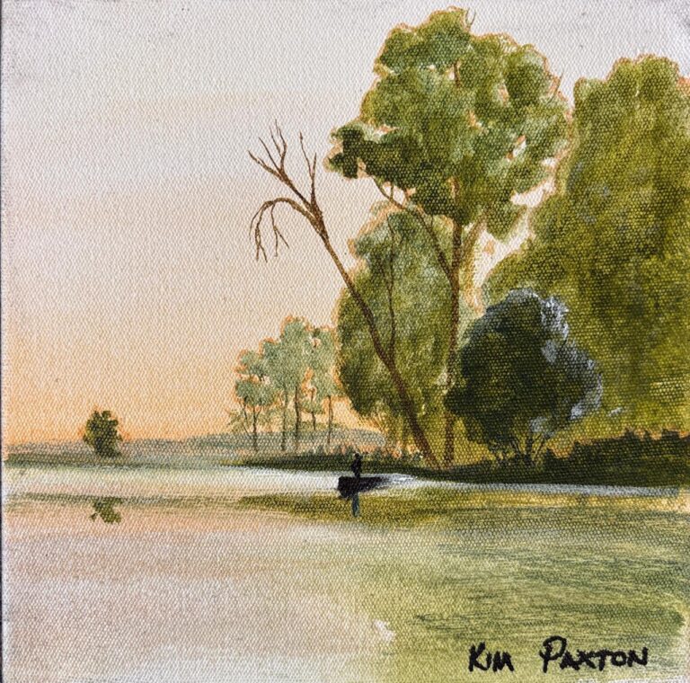 Mixed Medium  Painting titled (c) Sundown on the water
