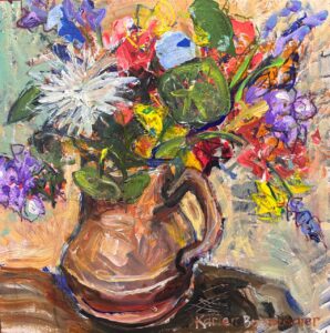 {je_artwork_artwork_medium_id}  {je_artwork_artwork_category_id} titled Milk jug and flowers