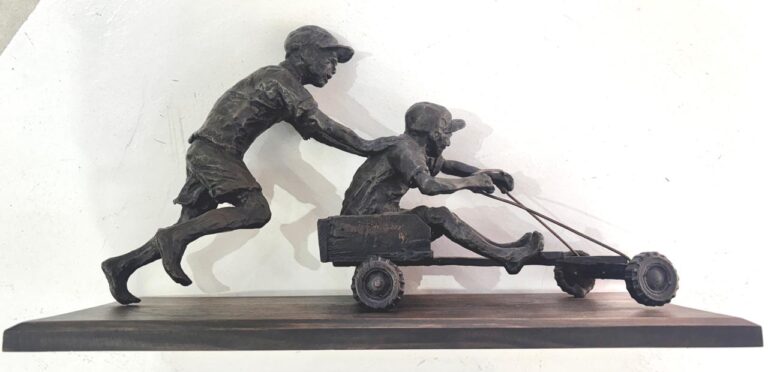 Bronze  Sculpture titled Go-cart