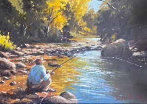 {je_artwork_artwork_medium_id}  {je_artwork_artwork_category_id} titled Fly fishing
