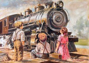 {je_artwork_artwork_medium_id}  {je_artwork_artwork_category_id} titled (c) Steam train u/f