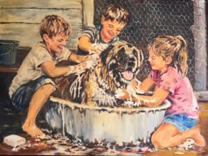 {je_artwork_artwork_medium_id}  {je_artwork_artwork_category_id} titled (c) Washing the dog u/f