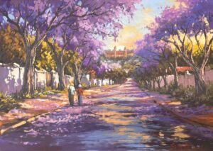 {je_artwork_artwork_medium_id}  {je_artwork_artwork_category_id} titled Jacarandas