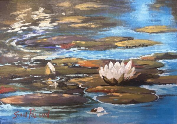 {je_artwork_artwork_medium_id}  {je_artwork_artwork_category_id} titled Lilly pond