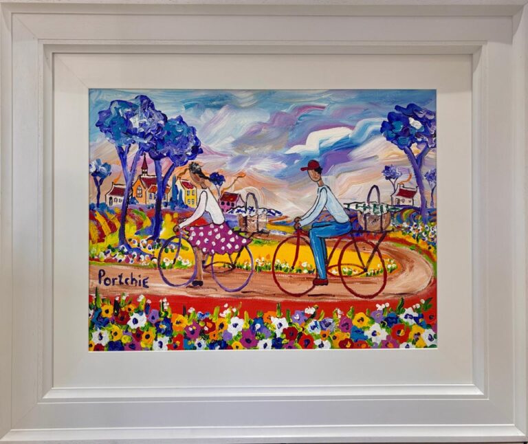 Acrylic on stretched canvas  Painting titled (c)  Picnic