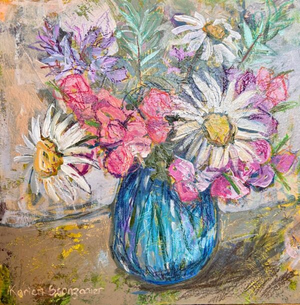 Karien Boonzaaier, Alice Art Gallery, South African Art, Daisies and malvas