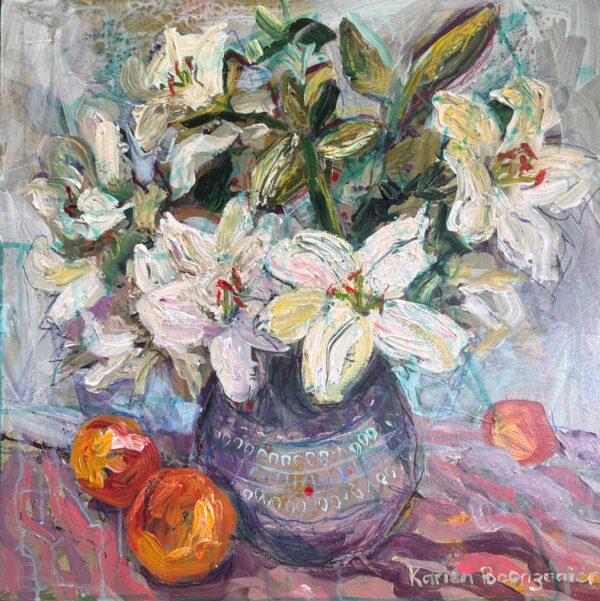 Karien Boonzaaier, Alice Art Gallery, South African Art, Lillies in glass