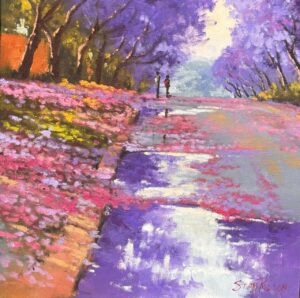 {je_artwork_artwork_medium_id}  {je_artwork_artwork_category_id} titled Jacaranda trees