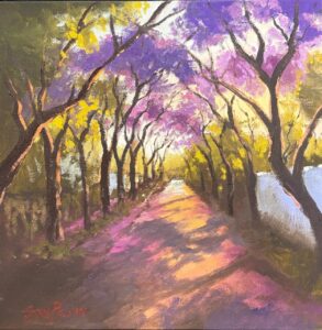 {je_artwork_artwork_medium_id}  {je_artwork_artwork_category_id} titled Jacaranda trees