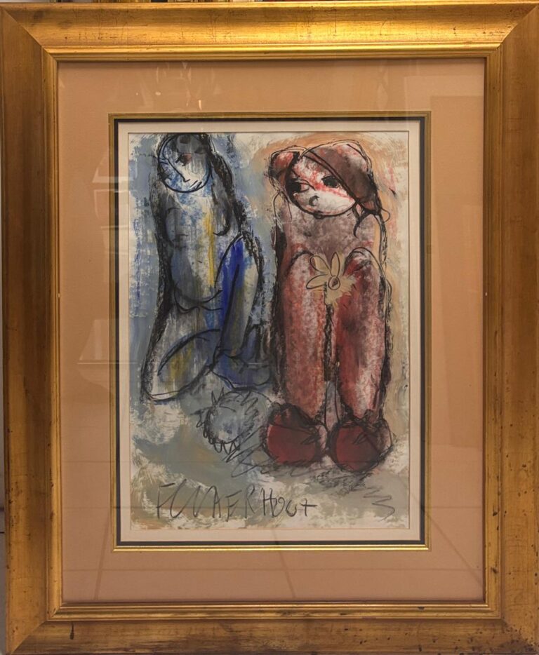 mixed medium on paper  Painting titled (c) 2 Figures