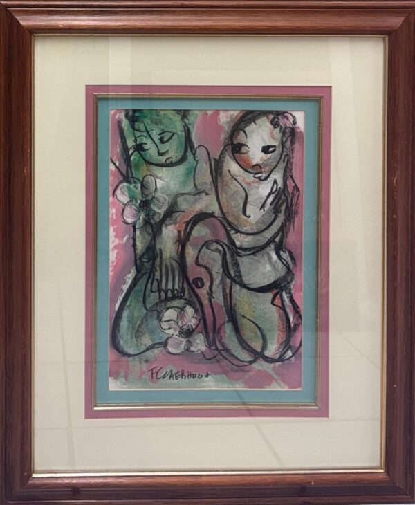 {je_artwork_artwork_medium_id}  {je_artwork_artwork_category_id} titled (c) Figures and birds