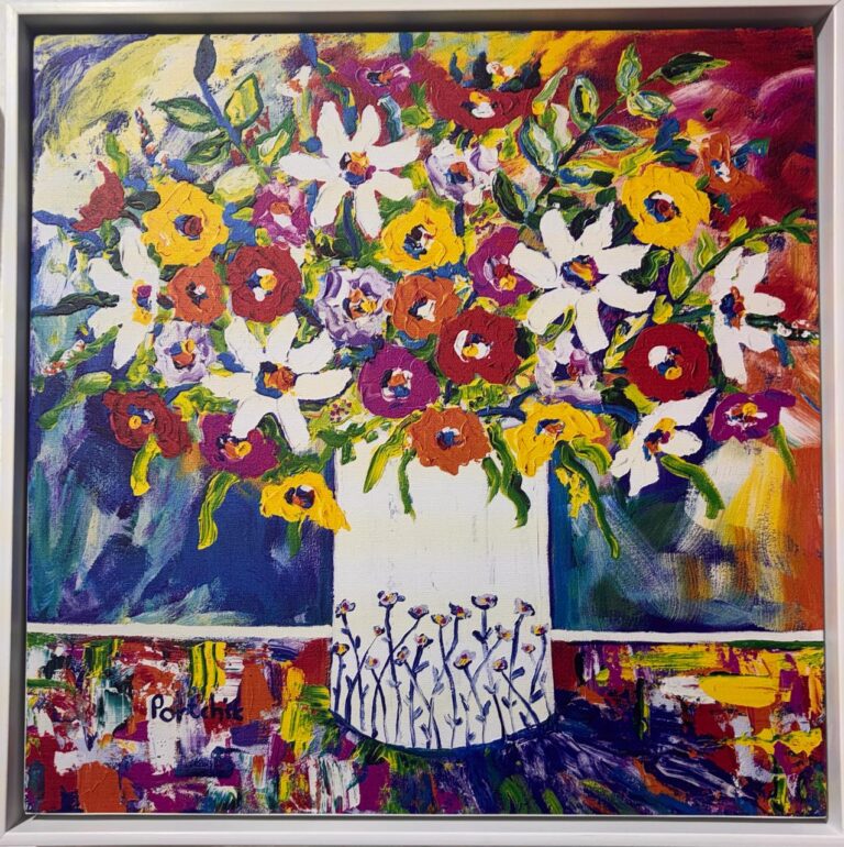 Canvas print  Print titled Flowers (Textured print)