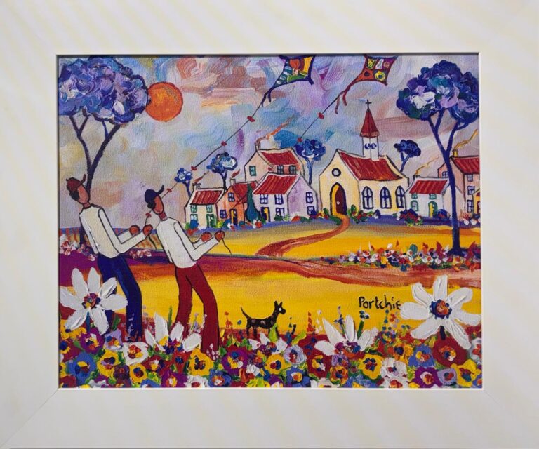 Canvas print  Print titled Kite flyers (Textured print)