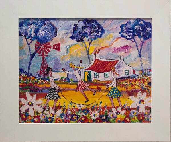 {je_artwork_artwork_medium_id}  {je_artwork_artwork_category_id} titled Skipping (Textured print)
