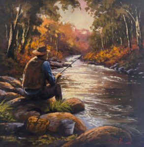 {je_artwork_artwork_medium_id}  {je_artwork_artwork_category_id} titled Fly fishing