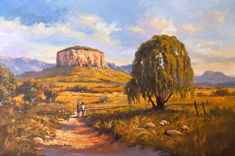 Oil on Stretched Canvas  Painting titled Freestate Koppies
