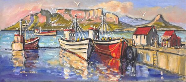 {je_artwork_artwork_medium_id}  {je_artwork_artwork_category_id} titled (c) Cape Town boats