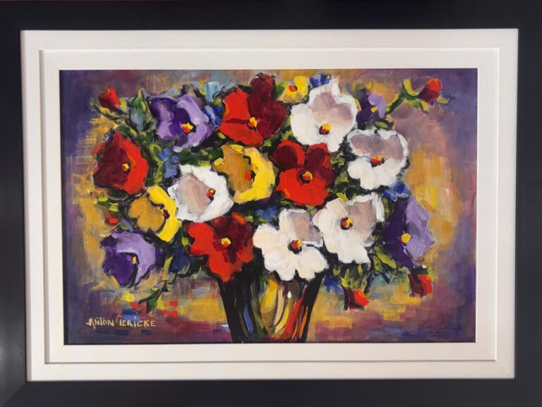 Acrylic on stretched canvas  Painting titled (c) Flowers